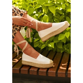 Women's Espadrilles Tied On A Platform With Braid, White Tailesse 1