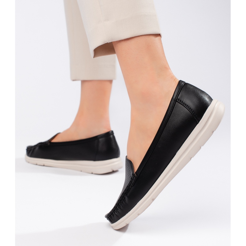 Ladies' black moccasins 1 Ladies' black moccasins 1