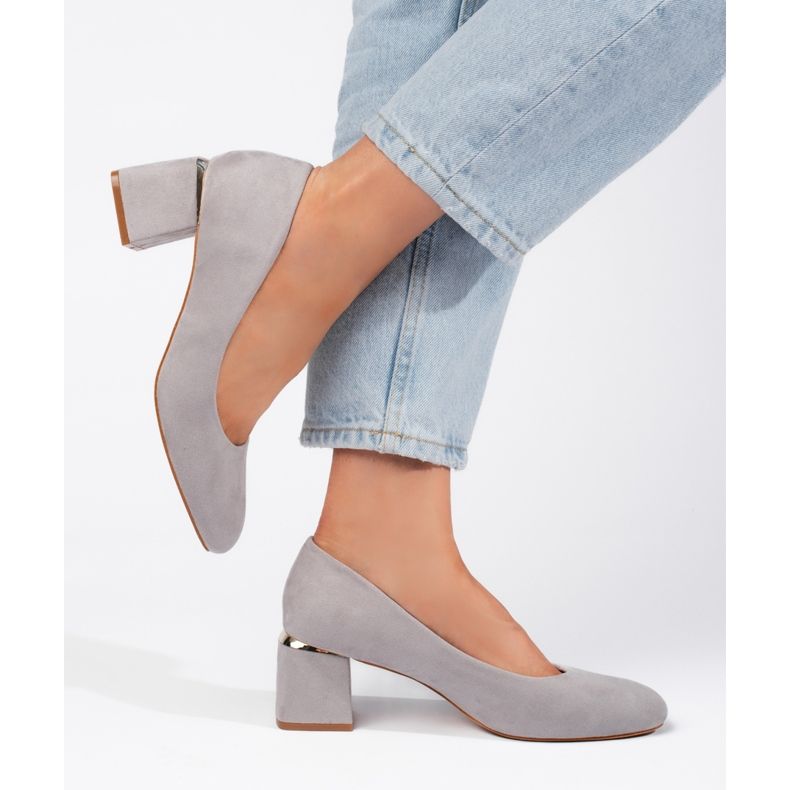 Gray suede high heels grey 1