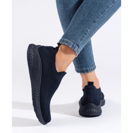 Women's slip-on sports shoes, navy blue 2