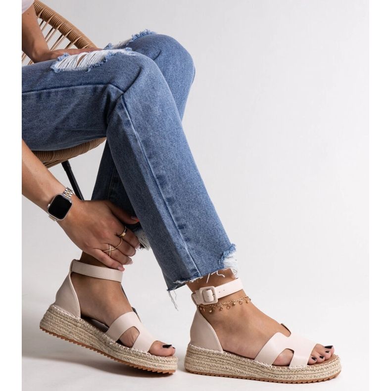 Beige wedge sandals by Laurencia 1