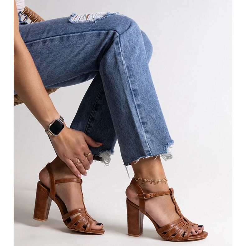 Brown high-heeled sandals from Mikaii 1