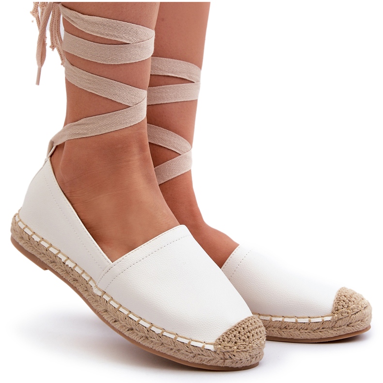 Bellucci Laced Eco Leather Espadrilles, White 4 Bellucci Laced Eco Leather Espadrilles, White 4