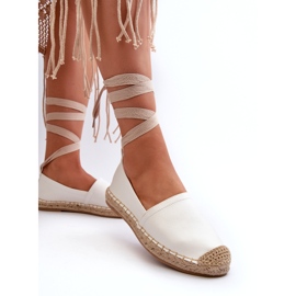 Bellucci Laced Eco Leather Espadrilles, White 1 Bellucci Laced Eco Leather Espadrilles, White 1