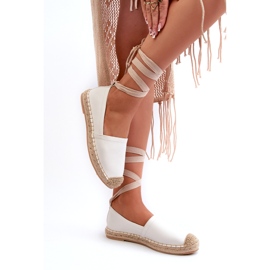 Bellucci Laced Eco Leather Espadrilles, White 2