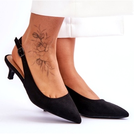 Jeeini Low Pointed Pumps, Black 4