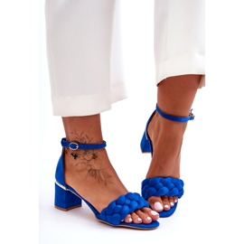 Seastar Essenza Blue Suede Braided Sandals 2