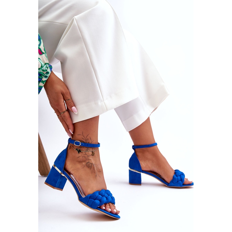 Seastar Essenza Blue Suede Braided Sandals 1