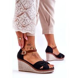 Black women's wedge sandals 3