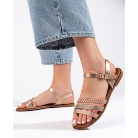 Women's gold flat sandals golden 1