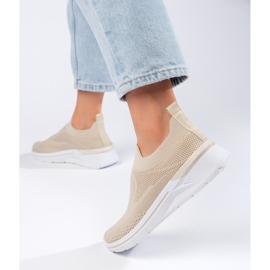 Beige textile sports shoes 2 Beige textile sports shoes 2