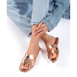 Women's classic gold flip-flops golden 1
