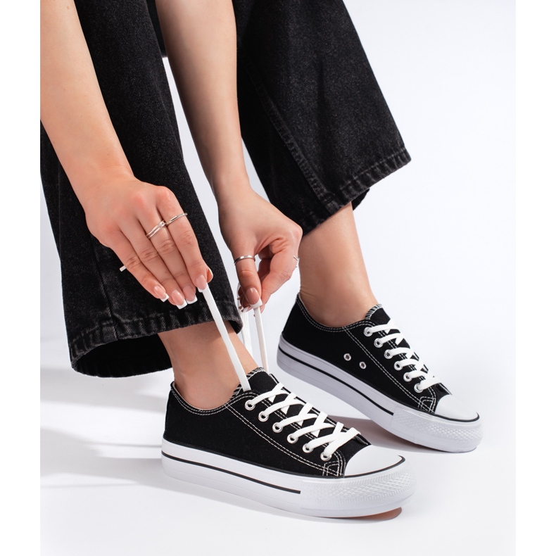Classic women's black sneakers 1