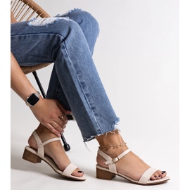 Beige low-heeled sandals Basina 1