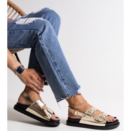 Bashera gold platform sandals golden 1