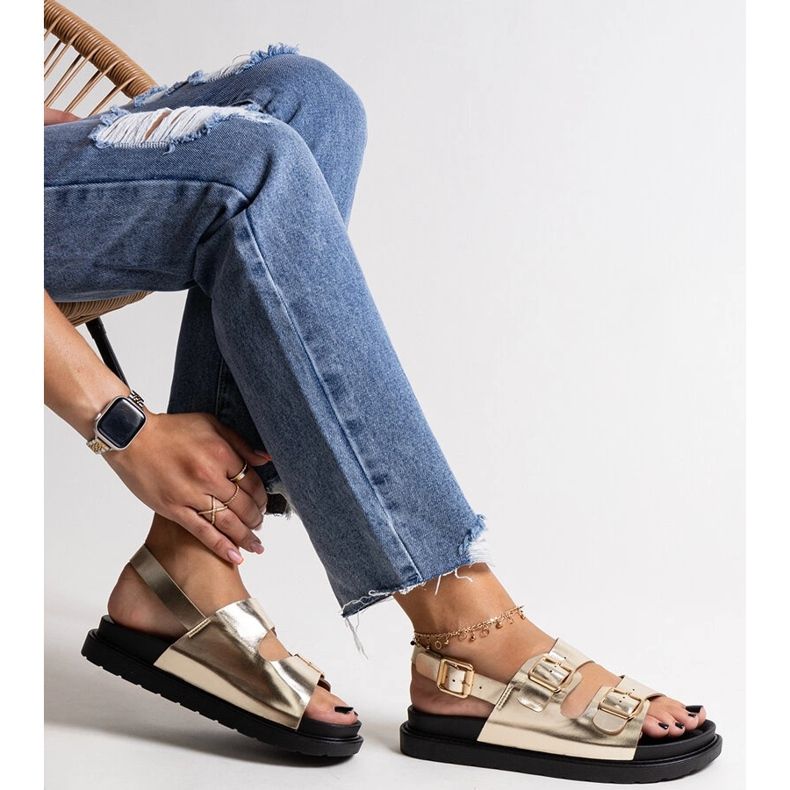 Bashera gold platform sandals golden 1