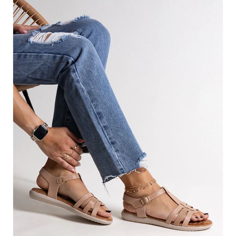 Pink eco leather sandals from Grimalda 1 Pink eco leather sandals from Grimalda 1