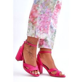 Classic Fuchsia Zipola Sandals On A Heel 3