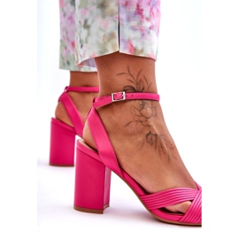 Classic Fuchsia Zipola Sandals On A Heel 2