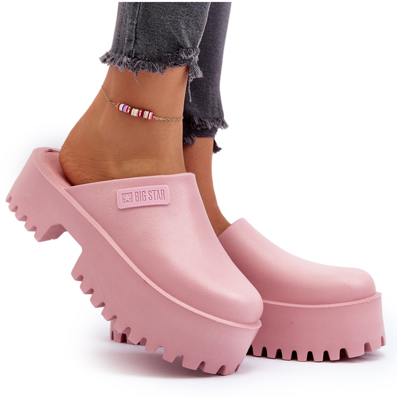 Women's Flip-Flops On A Massive Sole Big Star NN274020 Pink 5