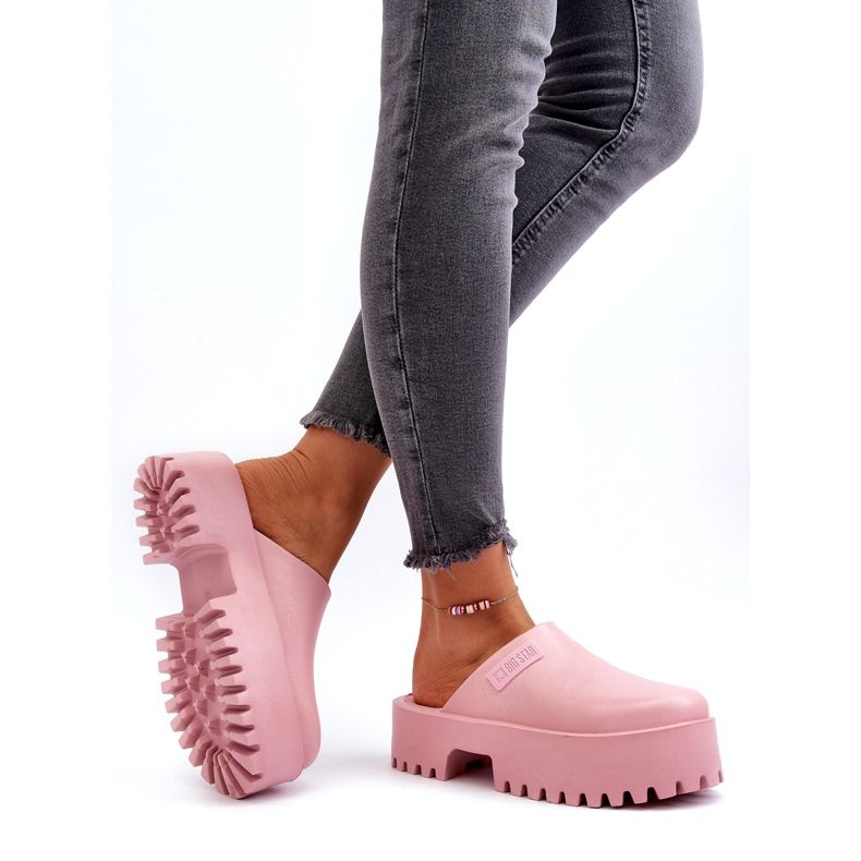 Women's Flip-Flops On A Massive Sole Big Star NN274020 Pink 4