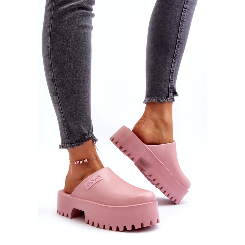 Women's Flip-Flops On A Massive Sole Big Star NN274020 Pink 3