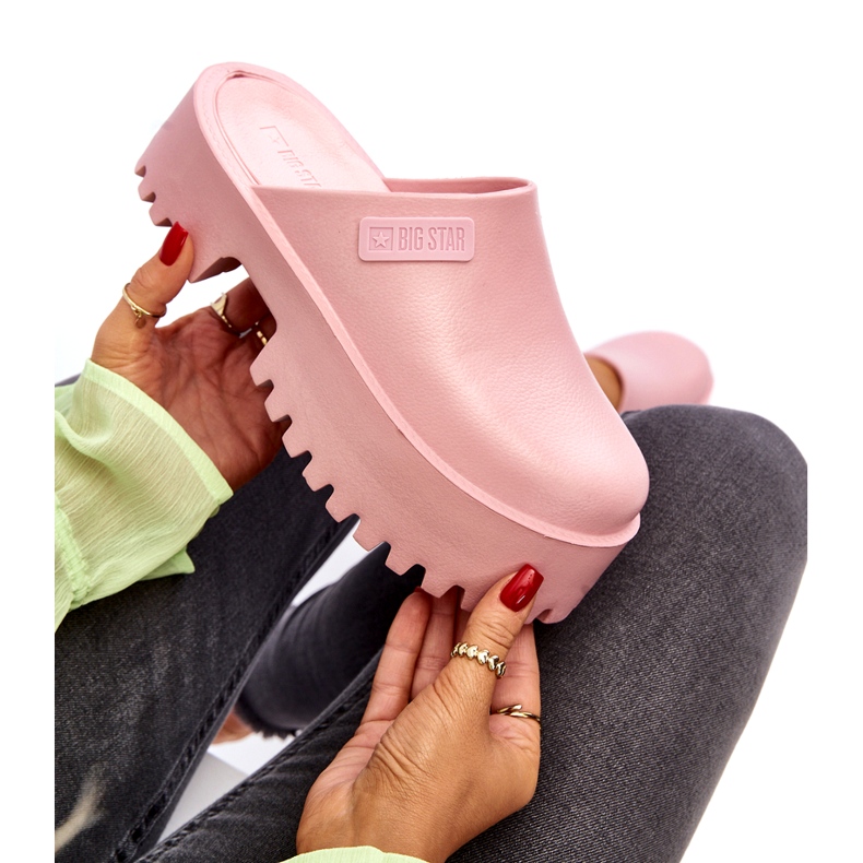 Women's Flip-Flops On A Massive Sole Big Star NN274020 Pink 2