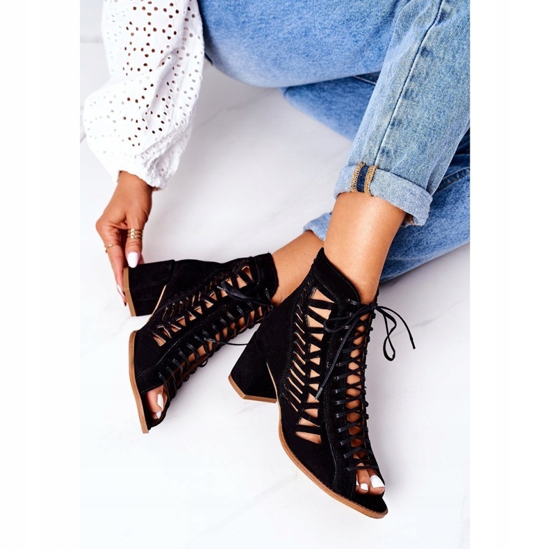 Suede Openwork Boots Maciejka 04040-01 Black 4