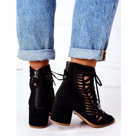 Suede Openwork Boots Maciejka 04040-01 Black 2