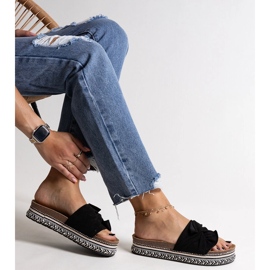 Massive black flip-flops with a decorative Nibalie sole 1