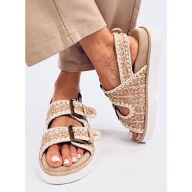 Badey Khaki platform sandals beige 1