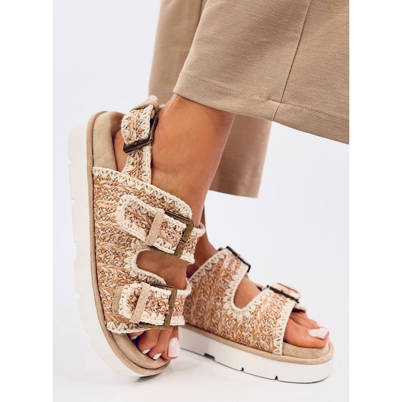 Badey Khaki platform sandals beige 2