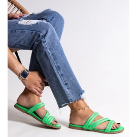 Green flip-flops with rhinestones from Martinela 1 Green flip-flops with rhinestones from Martinela 1