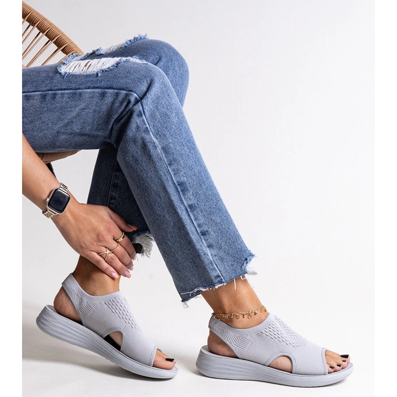 Gray platform sandals from Rawia grey 1