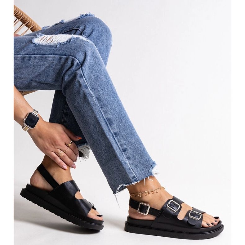 Bashera black platform sandals 1
