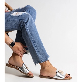 Silver flip-flops with a decorative Bera buckle 1