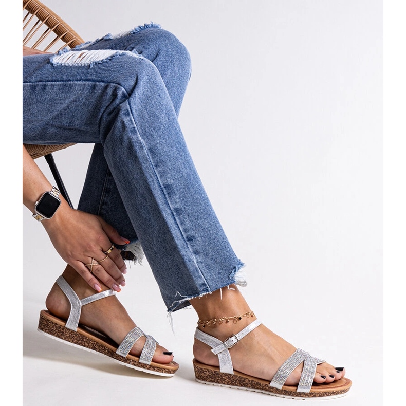 Saila silver low wedge sandals 1 Saila silver low wedge sandals 1