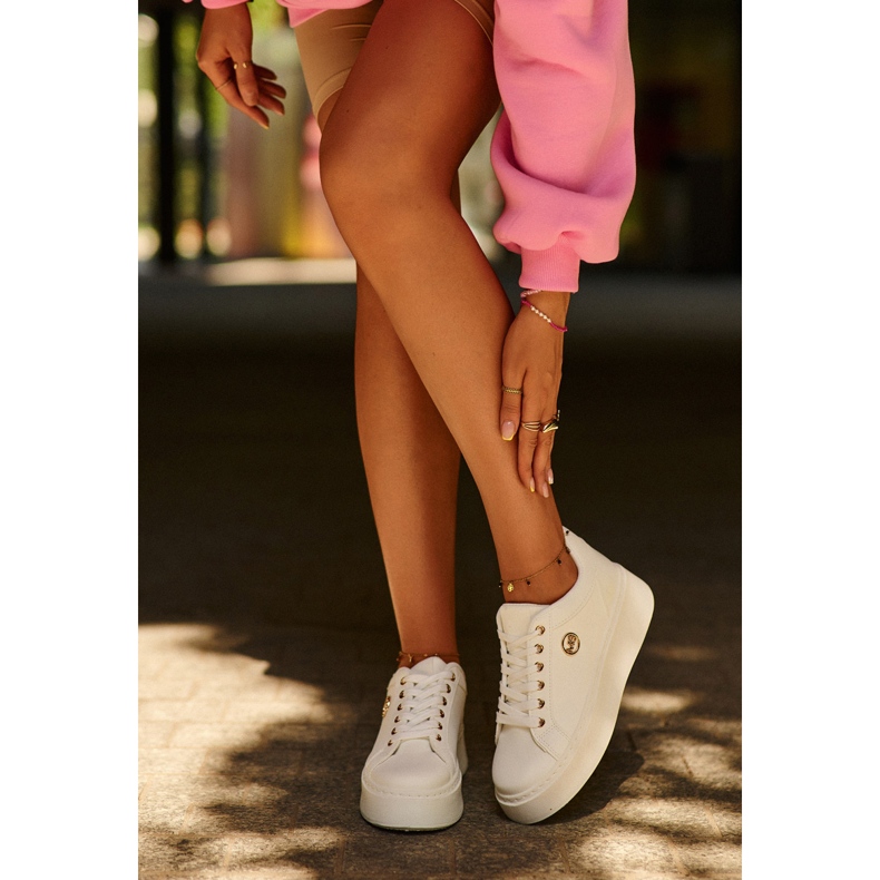 Women's Low Platform Sneakers White Telirra 2