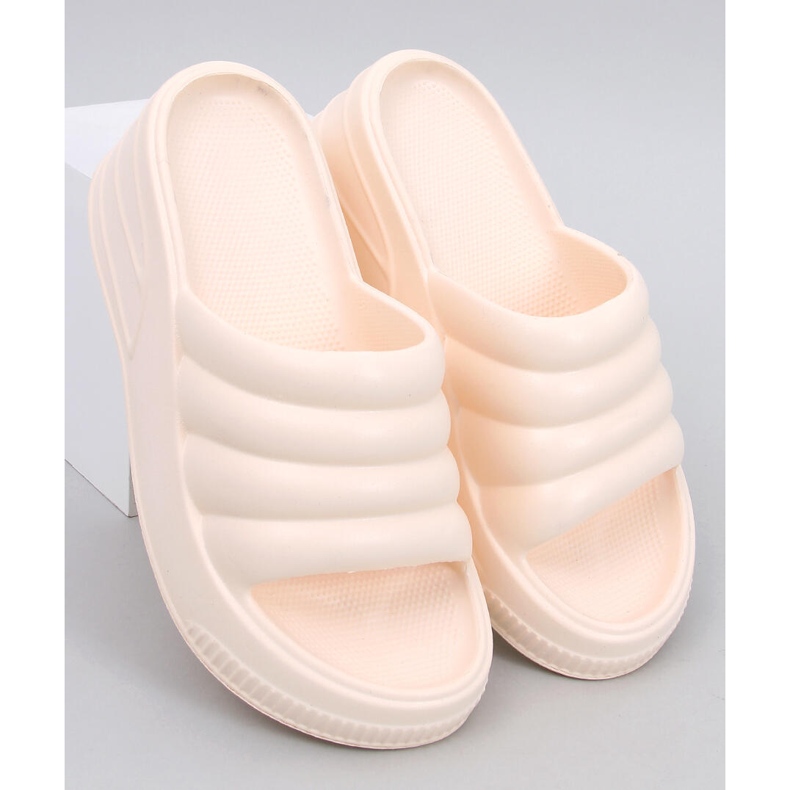 Diames Beige foam wedge sandals 1