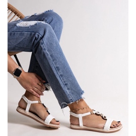 Izodora white braided sandals 1
