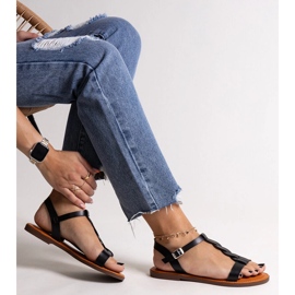 Black Amaranth flat sandals 1