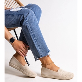 Shadhi beige fabric slip-on sneakers 1