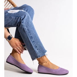 Purple fabric ballet flats from Yafia 1