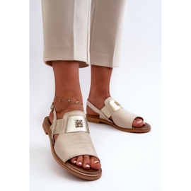 Zazoo 40385 Women's Leather Sandals Beige 2 Zazoo 40385 Women's Leather Sandals Beige 2
