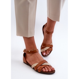 Zazoo 40225 Brown Leather Flat Sandals 2