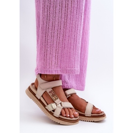 Zazoo 50103 Women's Leather Sandals on the Platform, Beige 1