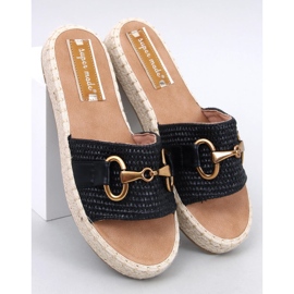 Maters Black espadrille flip-flops 1