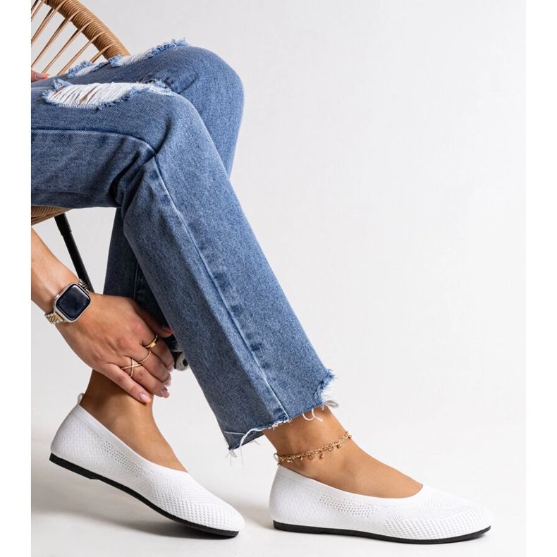 White fabric ballet flats from Yafia 1 White fabric ballet flats from Yafia 1