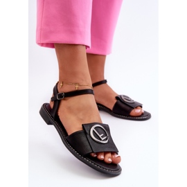 Women's Sandals With Decoration S.Barski KV27-045 Black 2