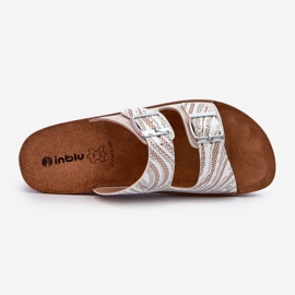 Comfortable Women's Flip-Flops With Buckles Inblu CP000045 Beige 1